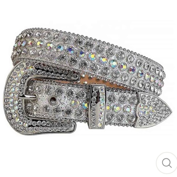 WESTERN RODEO STYLE UNISEX FASHION ALLIGATOR PRINT LEATHER RHINESTONE BELT. - Picture 2 of 7